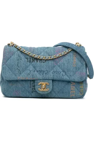 CHANEL Femme, Pre-owned, Bleu, Taille: ONE Size Pre-owned Denim sacs-bandouliere