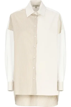 ANTONELLI Femme, Blouses et Chemises, , Taille: 36 FR Chemise Rayée Coton Soie Femme Col