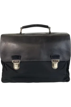 Prada Femme, Pre-owned, Noir, Taille: ONE Size Pre-owned Toile sacoches-mallettes