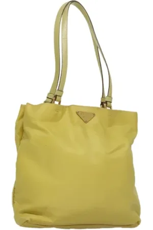 Prada Femme, Pre-owned, Jaune, Taille: ONE Size Pre-owned Nylon cabas