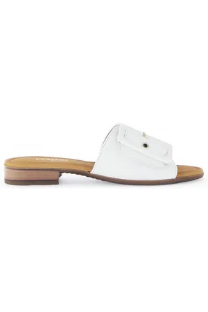 Gabor Femme, Chaussures, Blanc, Taille: 36 EU Mules blanches en cuir lisse
