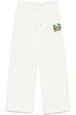 Casablanca Femme, Pantalons, Blanc, Taille: 36 FR Pantalon Blanc Vague Plage