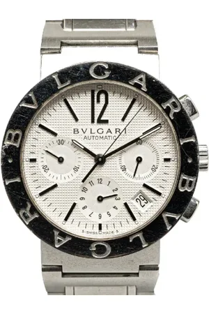 Bvlgari Homme, Pre-owned, Gris, Taille: ONE Size Pre-owned Acier inoxydable montres