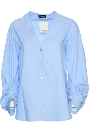 Dondup Femme, Blouses et Chemises, Bleu, Taille: 40 FR Chemise Bleu Clair Élégante Chic