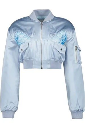 COPERNI Femme, Vestes, Bleu, Taille: 38 FR Bomber Côtelé avec Fermeture Éclair