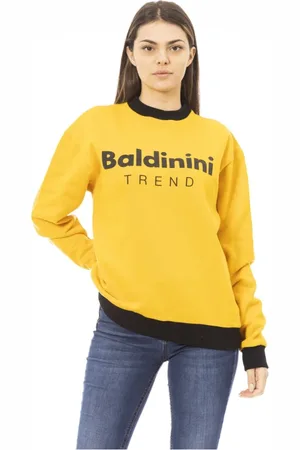 BALDININI Femme, Sweatshirts et sweats à capuche, Jaune, Taille: 42 FR Pull à Manches Longues avec Logo