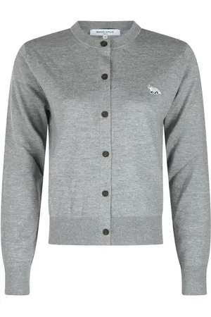 Maison Kitsuné Femme, Pulls, Gris, Taille: 36 FR Pull en Laine Gris