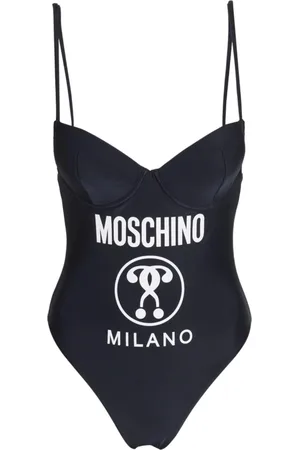 Moschino Femme, Maillots de bain, Noir, Taille: 40 FR Maillot de Bain Logo Milano avec Armature