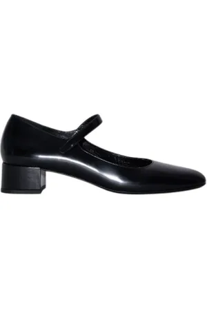By Far Femme, Chaussures, Noir, Taille: 36 EU Sandales plates en cuir noir