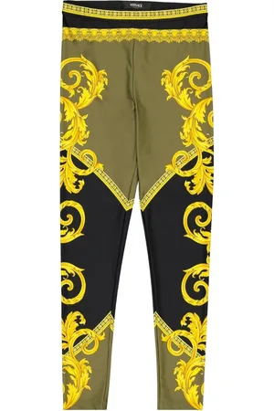 VERSACE Femme, Pantalons, Multicolore, Taille: 38 FR Leggings Barocco Coupe des Dieux