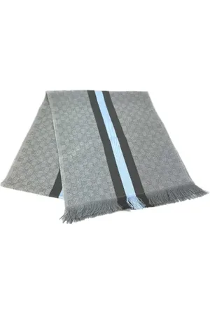 Gucci Femme, Pre-owned, Gris, Taille: ONE Size Pre-owned Soie foulards