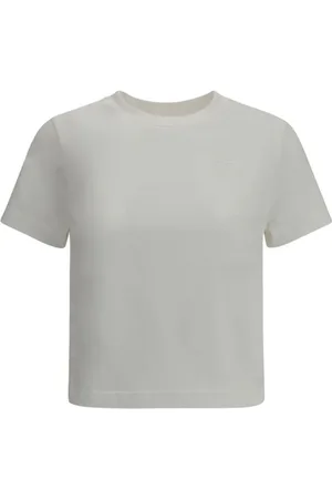 Burberry Femme, Tops, Blanc, Taille: 38 FR Logo Brodé Volants T-Shirt