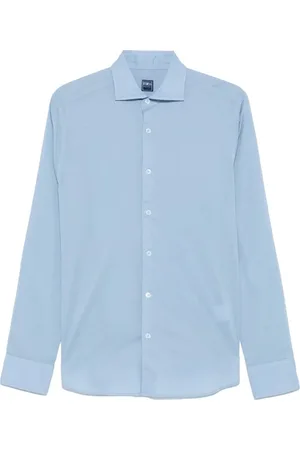 FEDELI Homme, Chemises, Bleu, Taille: L Chemise bleu clair à manches longues