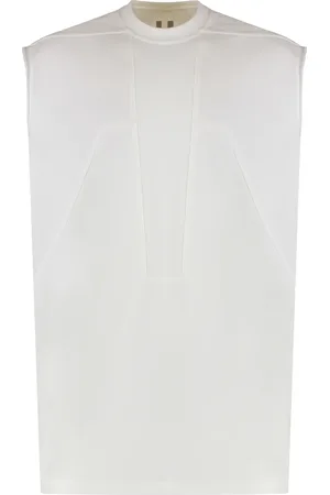 Rick Owens Homme, Tops, Blanc, Taille: XS Débardeur en Coton Côtelé