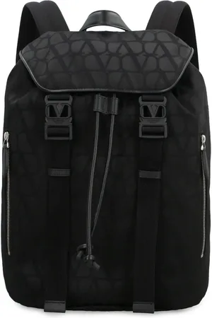 VALENTINO GARAVANI Homme, Sacs, Noir, Taille: ONE Size Sac à Dos Iconique en Nylon avec Détails en Cuir