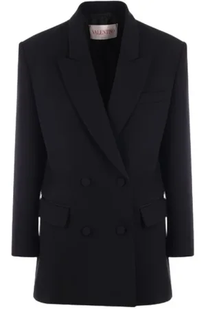 VALENTINO GARAVANI Femme, Vestes, Noir, Taille: L Veste Croisée Oversize en Grisaille