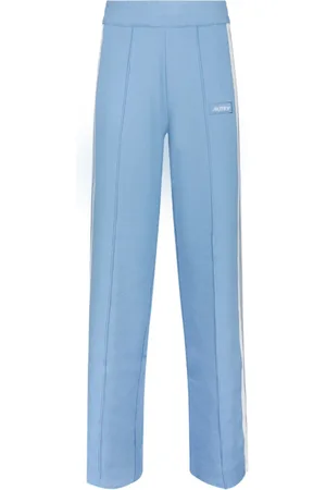 Autry Femme, Pantalons, Bleu, Taille: 40 FR Pantalon Bleu Tricoté avec Bandes Latérales