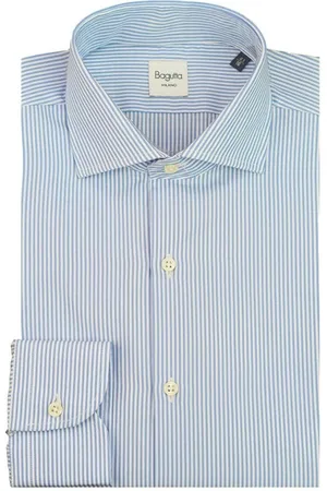 BAGUTTA Homme, Chemises, Bleu, Taille: 2XL Chemise Slim Fit en Coton Bleu Clair