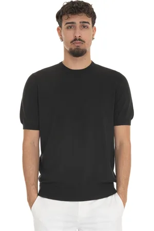 Gran Sasso Homme, Pulls, Noir, Taille: 2XL Pull en coton à manches courtes