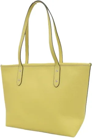 Coach Femme, Pre-owned, Jaune, Taille: ONE Size Pre-owned Cuir cabas