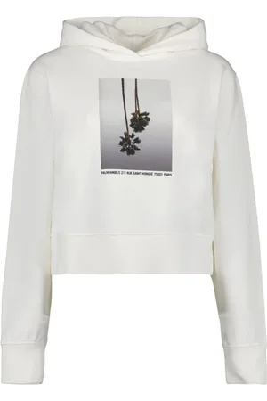 Palm Angels Femme, Sweatshirts et sweats à capuche, Blanc, Taille: 38 FR Sweat à capuche Mirage