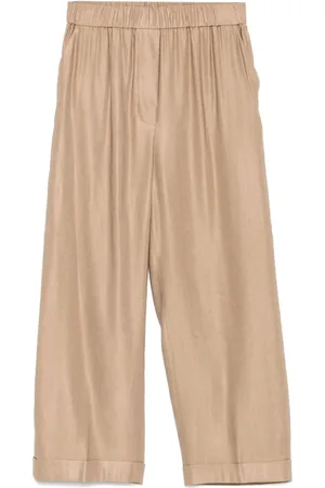 PESERICO SIGN Femme, Pantalons, Brun, Taille: 38 FR Pantalon Droit Marron Clair