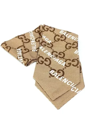 Gucci Femme, Pre-owned, Brun, Taille: ONE Size Pre-owned Soie foulards