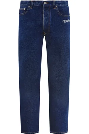 OFF-WHITE Homme, Jeans, Bleu, Taille: W32 Jeans fuselés Script