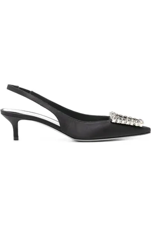 ROBERTO FESTA Femme, Chaussures, Noir, Taille: 37 1/2 EU Escarpins Slingback en Satin Noir