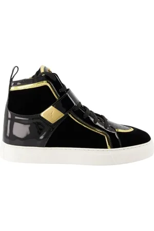 Giuseppe Zanotti Femme, Chaussures, Noir, Taille: 36 EU Baskets en cuir et daim bicolores