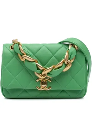 CHANEL Femme, Pre-owned, Vert, Taille: ONE Size Pre-owned Cuir sacs-chanel