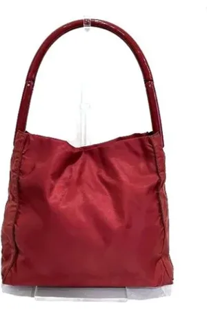 Prada Femme, Pre-owned, Rouge, Taille: ONE Size Pre-owned Nylon sacs-main