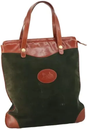 Céline Femme, Pre-owned, Vert, Taille: ONE Size Pre-owned Daim cabas