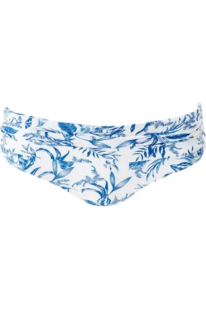 Melissa Odabash Femme, Maillots de bain, Bleu, Taille: 38 FR Bas de Bikini Feuille Bleue, Détail Plissé
