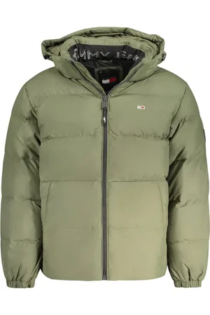 Tommy Hilfiger Homme, Vestes, Vert, Taille: M Veste Verte à Capuche avec Broderie