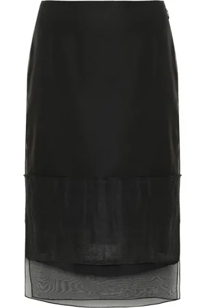 Khaite Femme, Jupes, Noir, Taille: 36 FR Jupe en Soie avec Tulle