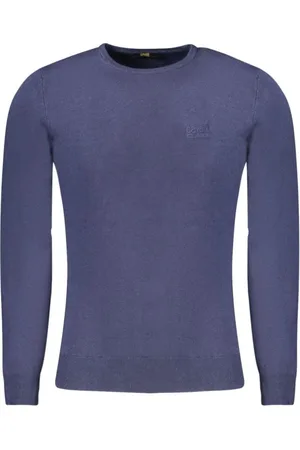Roberto Cavalli Homme, Pulls, Bleu, Taille: XL Pull en Polyester Bleu