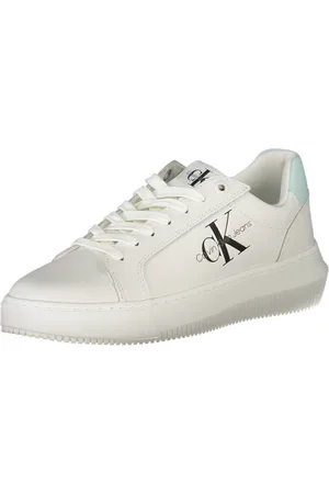 Calvin Klein Femme, Chaussures, Blanc, Taille: 39 EU Baskets blanches sportives avec détails contrastés
