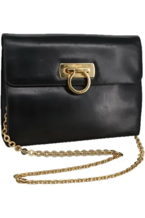 Salvatore Ferragamo Femme, Pre-owned, Noir, Taille: ONE Size Pre-owned Cuir sacs-ports-paule