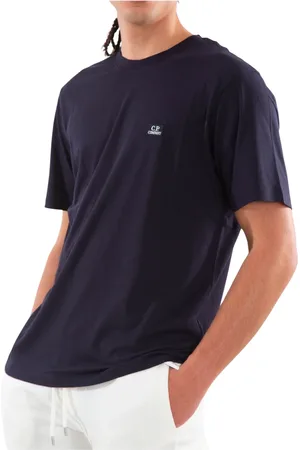 C.P. Company Homme, Tops, Bleu, Taille: M T-shirt Logo Patch dans le style Jersey