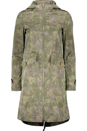 HERNO Femme, Manteaux, Vert, Taille: 38 FR Veste en tissu ajustable avec capuche et poches