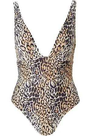 Melissa Odabash Femme, Maillots de bain, Multicolore, Taille: 36 FR Maillot léopard col en V SPF 50+