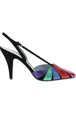VALENTINO GARAVANI Femme, Chaussures, Multicolore, Taille: 36 1/2 EU Motif Feuille Escarpins Slingback