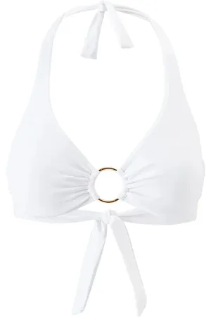 Melissa Odabash Femme, Maillots de bain, Blanc, Taille: 40 FR Haut de Bikini Blanc avec Détails Dorés