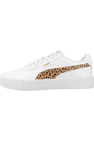 PUMA Femme, Chaussures, Blanc, Taille: 35 1/2 EU Baskets à Imprimé Animal pour Juniors