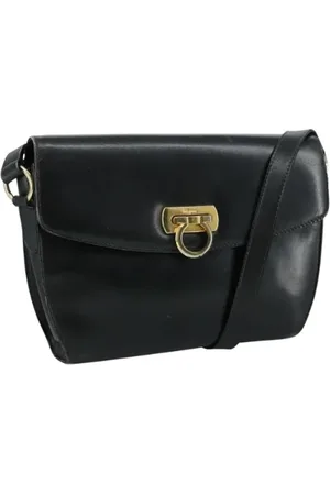 Salvatore Ferragamo Femme, Pre-owned, Noir, Taille: ONE Size Pre-owned Cuir sacs-ports-paule