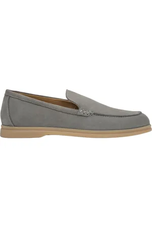 Estro Homme, Chaussures, Gris, Taille: 42 EU Mocassins gris pour hommes en véritable nubuck italien