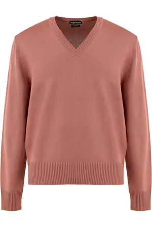 Tom Ford Homme, Pulls, Rose, Taille: L Pull Col en V en Rose Doux