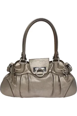 Salvatore Ferragamo Femme, Pre-owned, Gris, Taille: ONE Size Pre-owned Cuir sacs-main