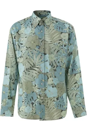 Tom Ford Homme, Chemises, Bleu, Taille: 2XL Chemise à Fleurs Bleu Clair